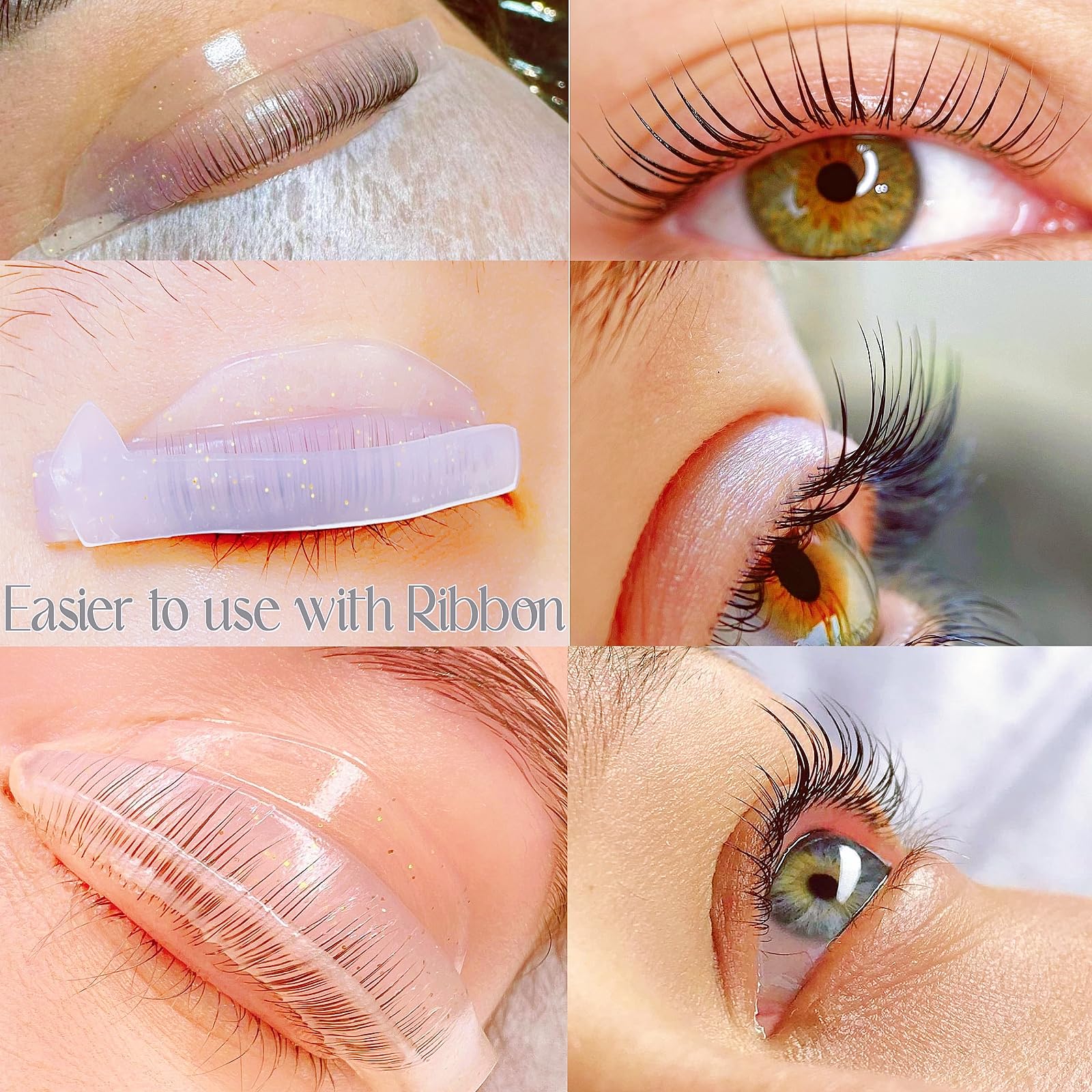 Liber Beauty Lash Lift Rods Kit Glitter Shields – 5 Size LU Curl, Glueless Lash Perm Shield