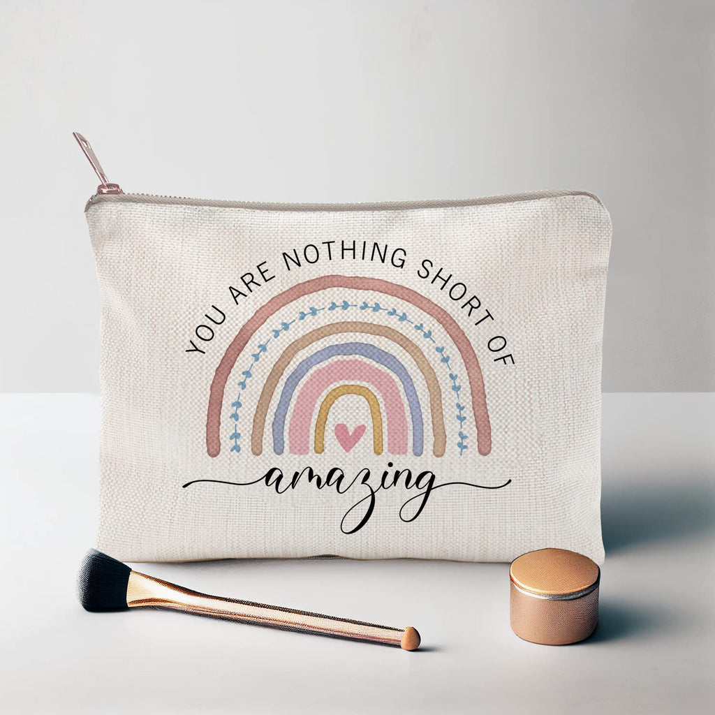 LICOBG You Are Nothing Short Of Amazing Rainbow Makeup Case | Gift for Best Friend