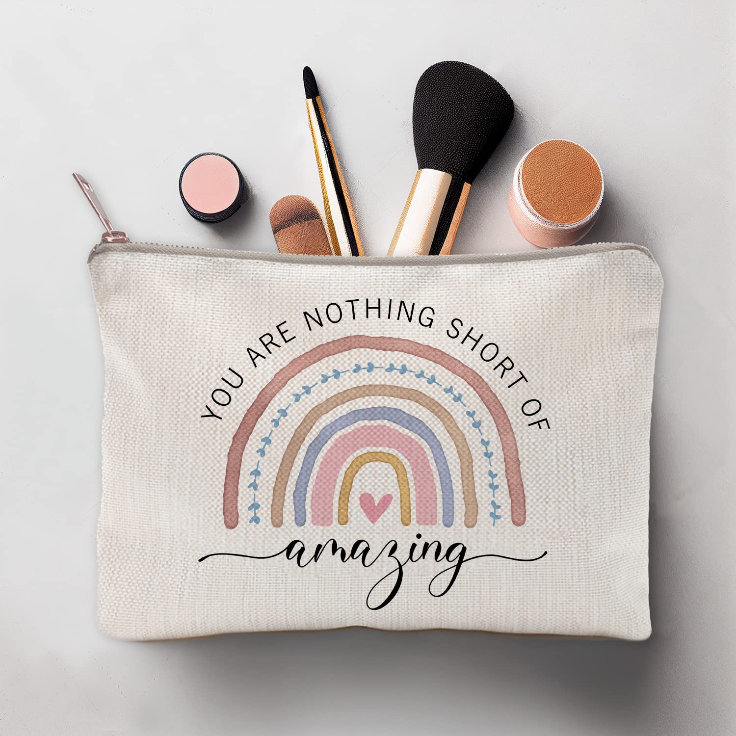 LICOBG You Are Nothing Short Of Amazing Rainbow Makeup Case | Gift for Best Friend