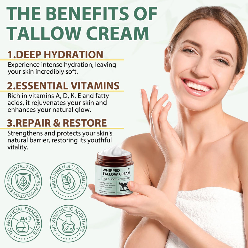 Liefiet Beef Tallow for Skin | 4.2oz Honey Balm for Face & Body