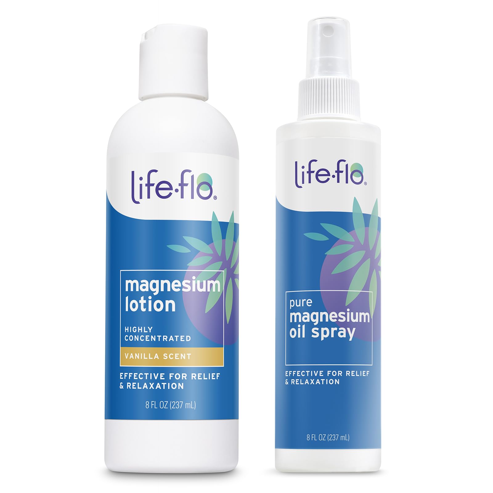 Life-flo Magnesium Lotion with Zechstein Seabed Magnesium Chloride – 2 x 8 oz, Vanilla