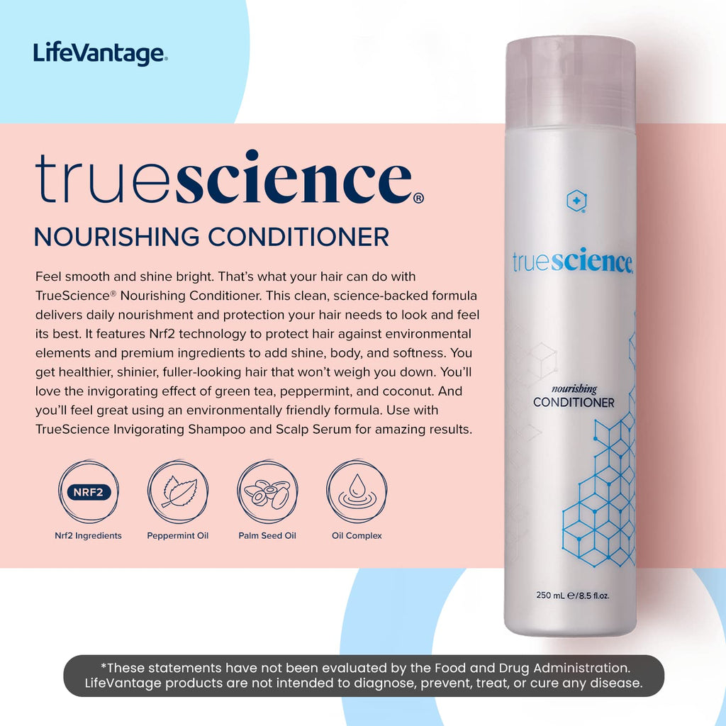 LifeVantage TrueScience Nourishing Hair Conditioner – 250ml, Nrf2 Formula with Green Tea & Coconut Oil