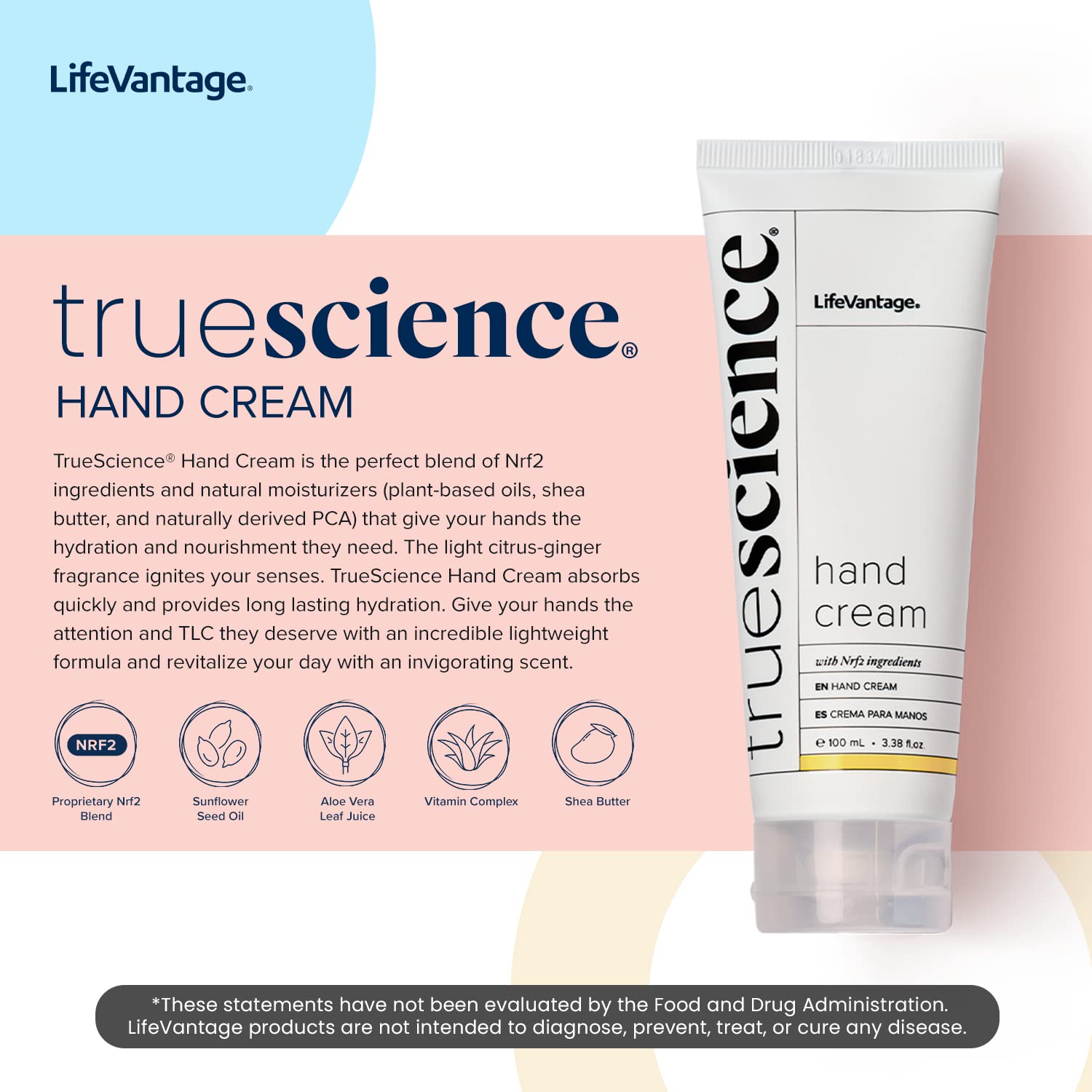 LifeVantage TrueScience Hand Cream 100ml – Nourishing Hydration with Nrf2 Actives