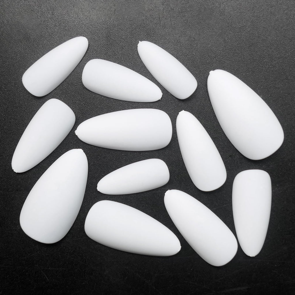 Lifextol 240-Piece Almond Press-On Nails – Medium Length, Matte White, DIY Nail Kit