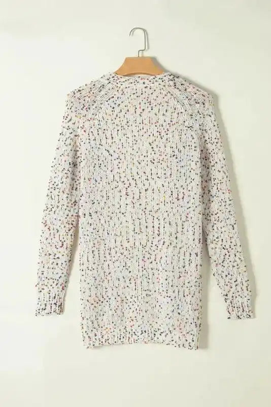 Colorful Cable Knit Sweater with Dots for Cozy Winter Wear