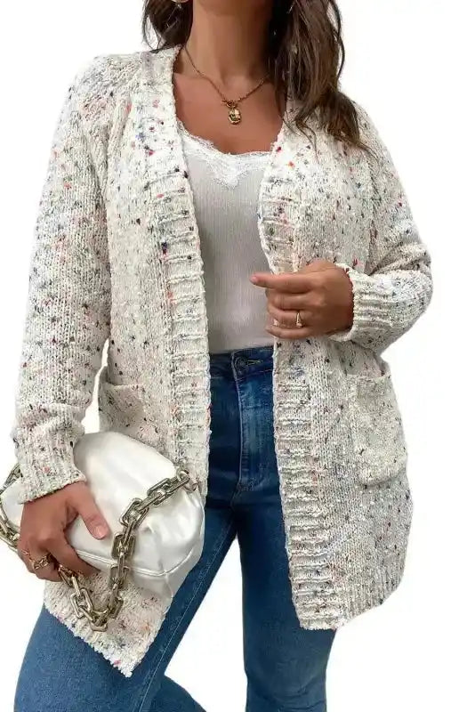 Colorful Cable Knit Sweater with Dots for Cozy Winter Wear