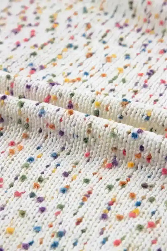 Colorful Cable Knit Sweater with Dots for Cozy Winter Wear