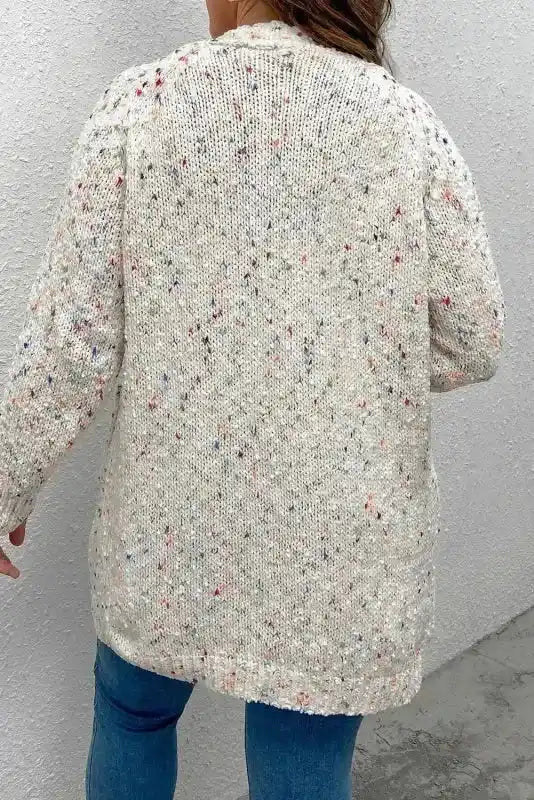 Colorful Cable Knit Sweater with Dots for Cozy Winter Wear