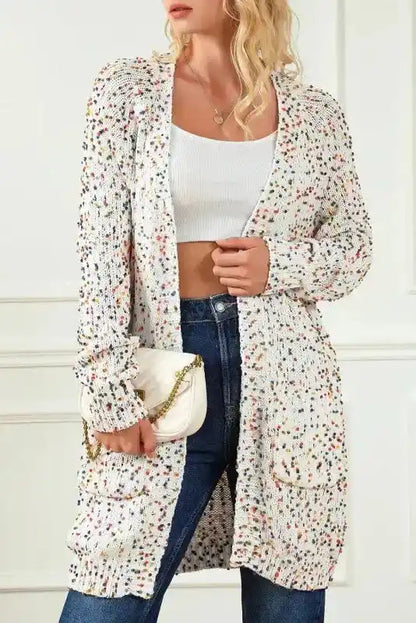 Colorful Cable Knit Sweater with Dots for Cozy Winter Wear