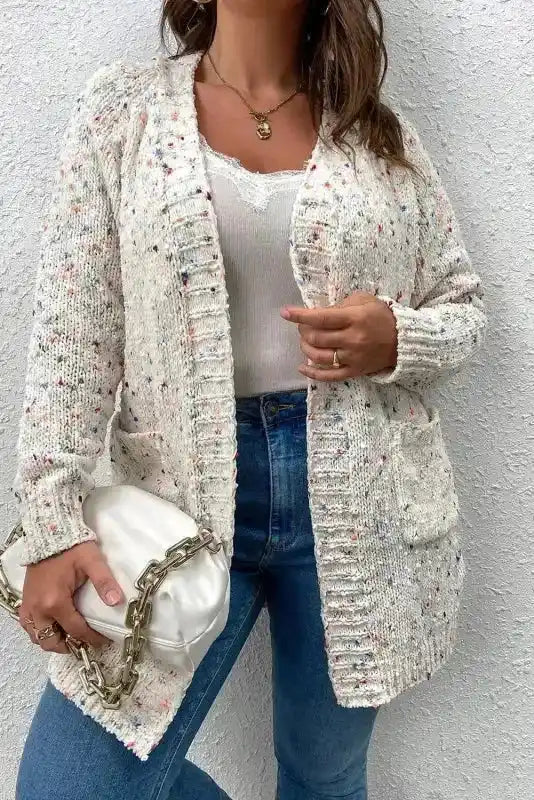 Colorful Cable Knit Sweater with Dots for Cozy Winter Wear