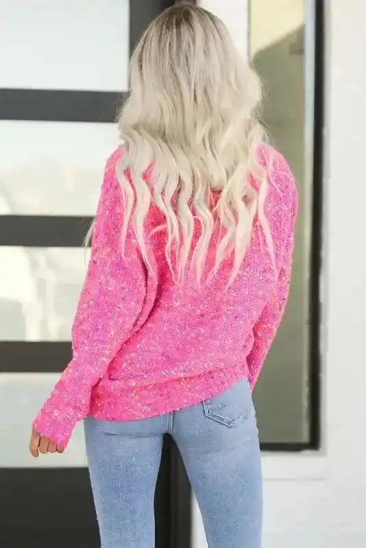 Colorful Cable Knit Sweater with Dots for Cozy Winter Wear