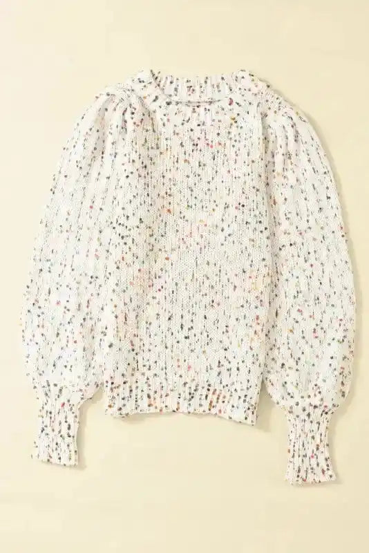 Colorful Cable Knit Sweater with Dots for Cozy Winter Wear