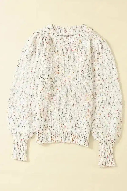 Colorful Cable Knit Sweater with Dots for Cozy Winter Wear