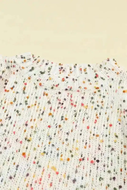 Colorful Cable Knit Sweater with Dots for Cozy Winter Wear