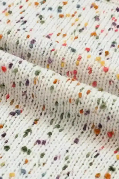 Colorful Cable Knit Sweater with Dots for Cozy Winter Wear