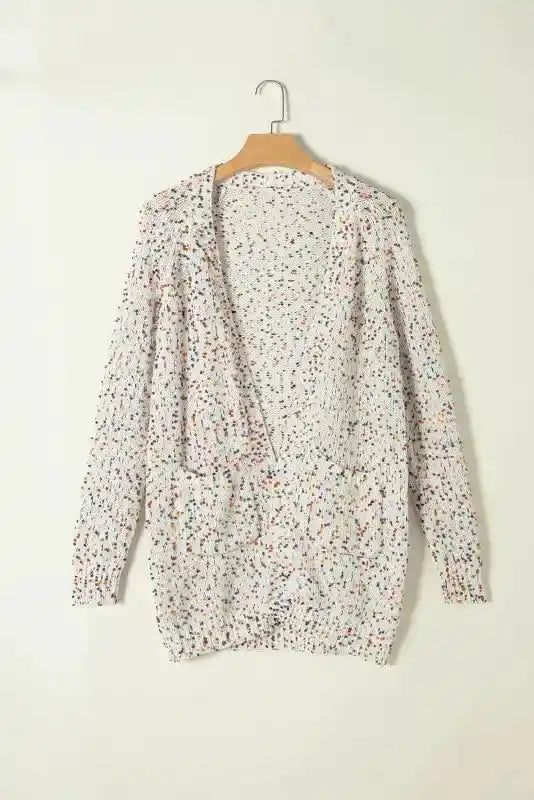 Colorful Cable Knit Sweater with Dots for Cozy Winter Wear