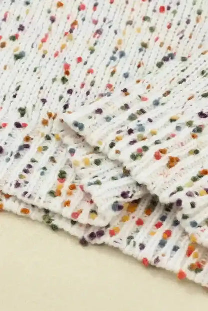 Colorful Cable Knit Sweater with Dots for Cozy Winter Wear