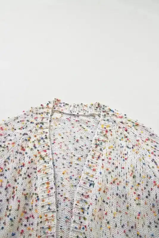 Colorful Cable Knit Sweater with Dots for Cozy Winter Wear