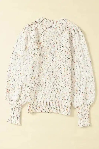 Colorful Cable Knit Sweater with Dots for Cozy Winter Wear