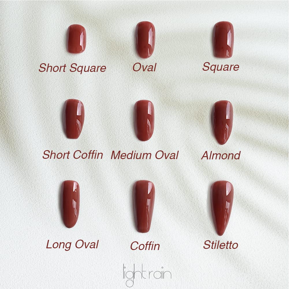 Light Rain Medium Hand-Made Press-On Nails – 3D Gel UV Finish by Pro Manicurist