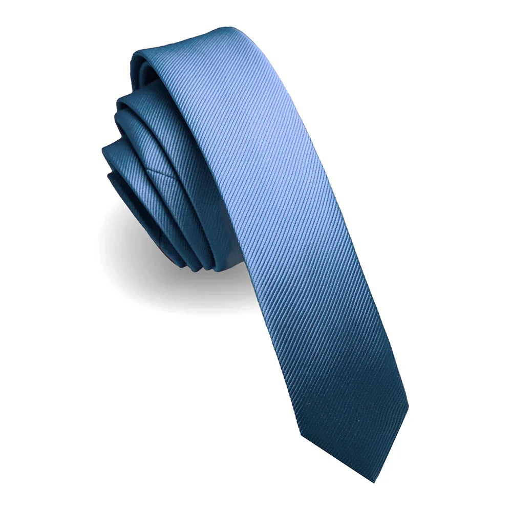Light Blue Skinny Silk Tie