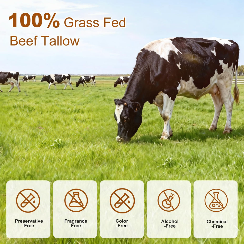 Lilei Beauty Beef Tallow Balm – Grass-Fed Skin Moisturizer with Honey & Olive Oil