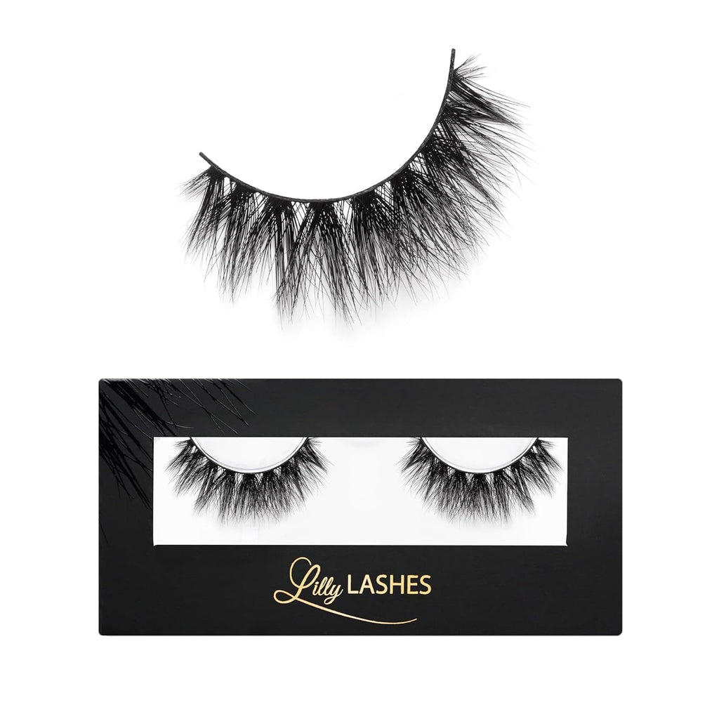 Lilly Lashes Mykonos 3D Mink Lashes – The Original Lilly Lash for Wispy, Natural Look (Reusable Up to 25x)