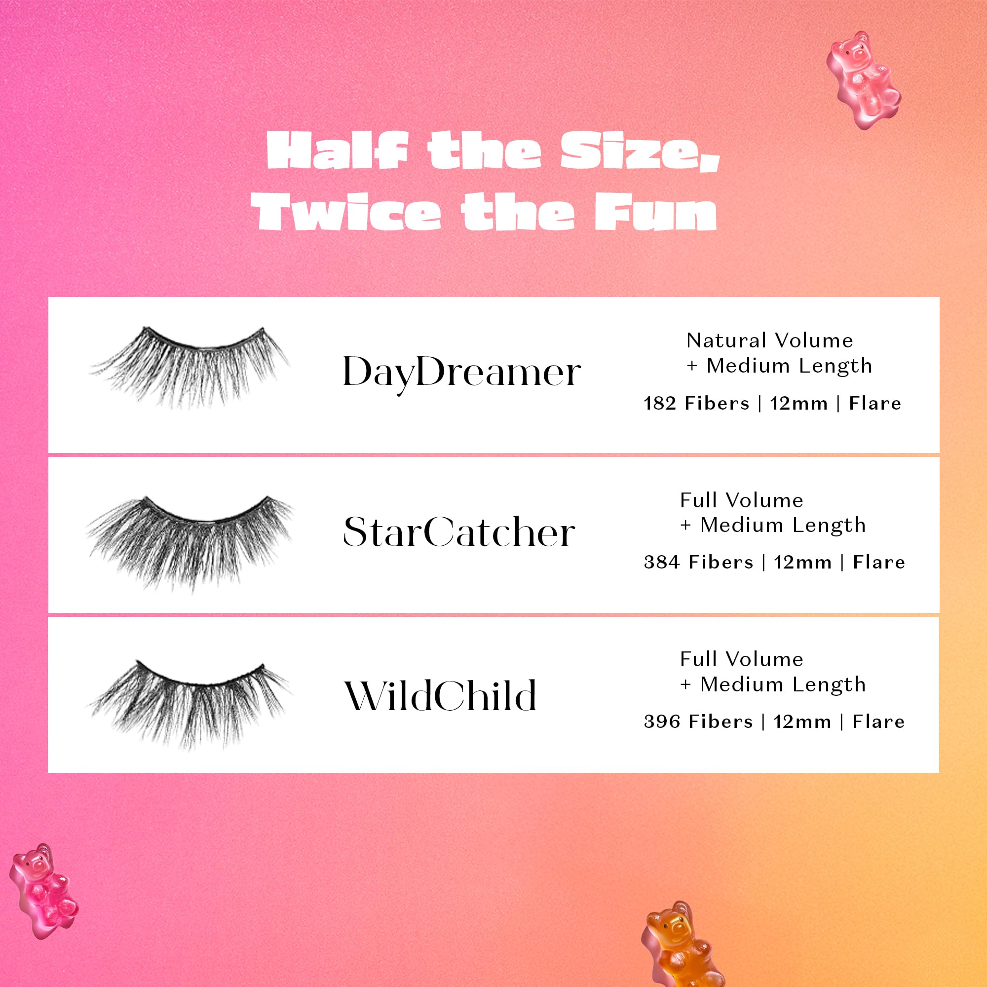 Lilly Lashes Self Adhesive Eyelashes – Half Lashes, No Glue Needed, Body Heat Activated, Reusable Up to 5x (StarCatcher)