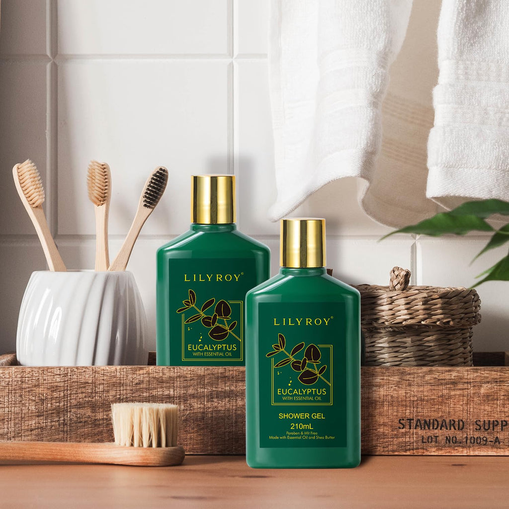 LILY ROY 15-Piece Eucalyptus Bath Gift Set – Valentines Day Spa Basket