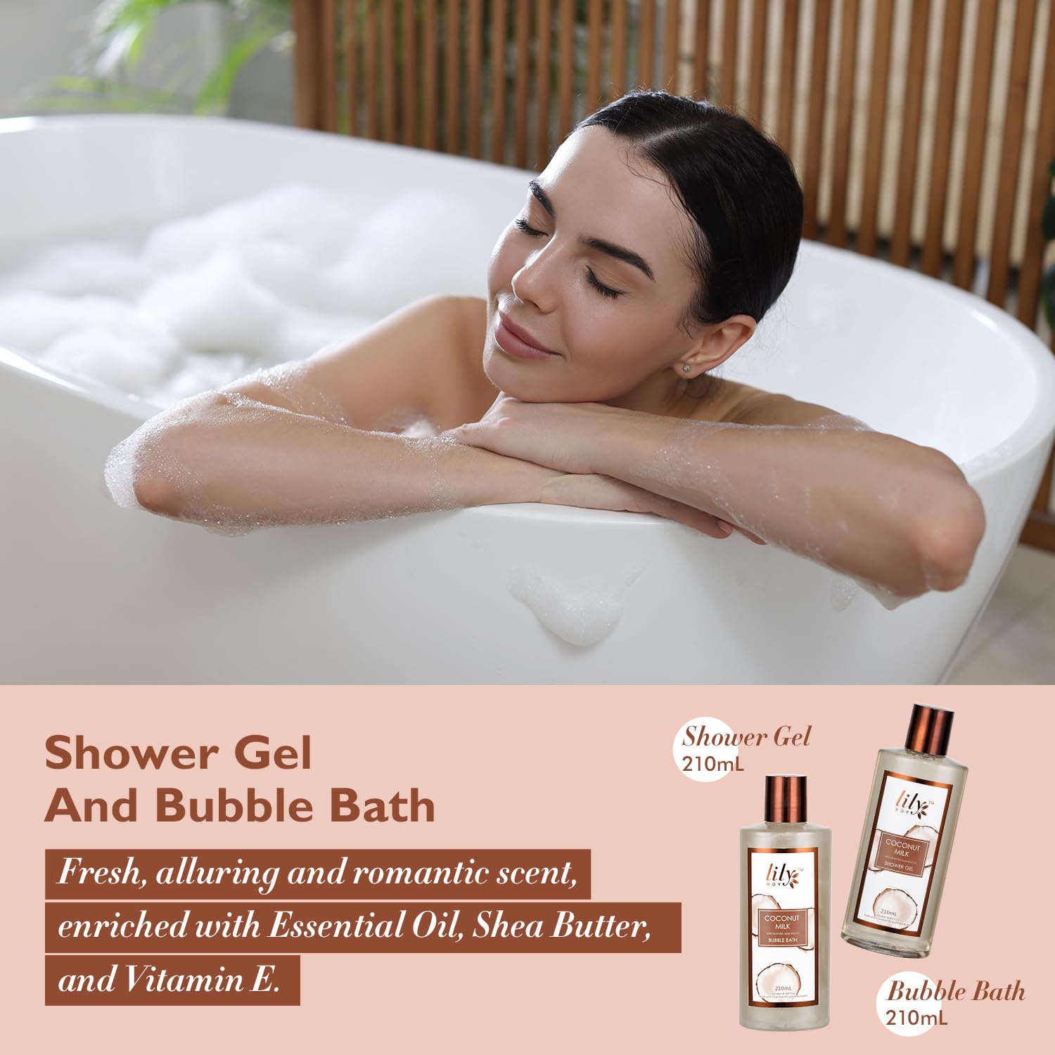 LILY ROY Valentines Day Gifts: 18-Piece Bath & Body Gift Basket for Women