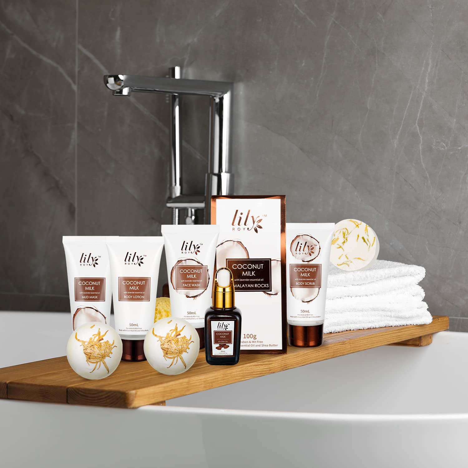 LILY ROY Valentines Day Gifts: 18-Piece Bath & Body Gift Basket for Women