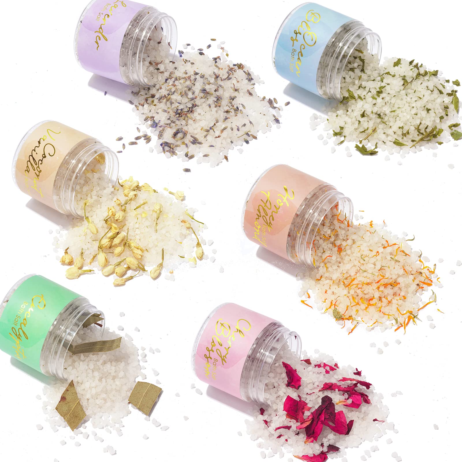 LILY ROY Luxury 15-Piece Bath Gift Set | 6 Bath Salts & 6 Bath Bombs in Elegant Gift Box