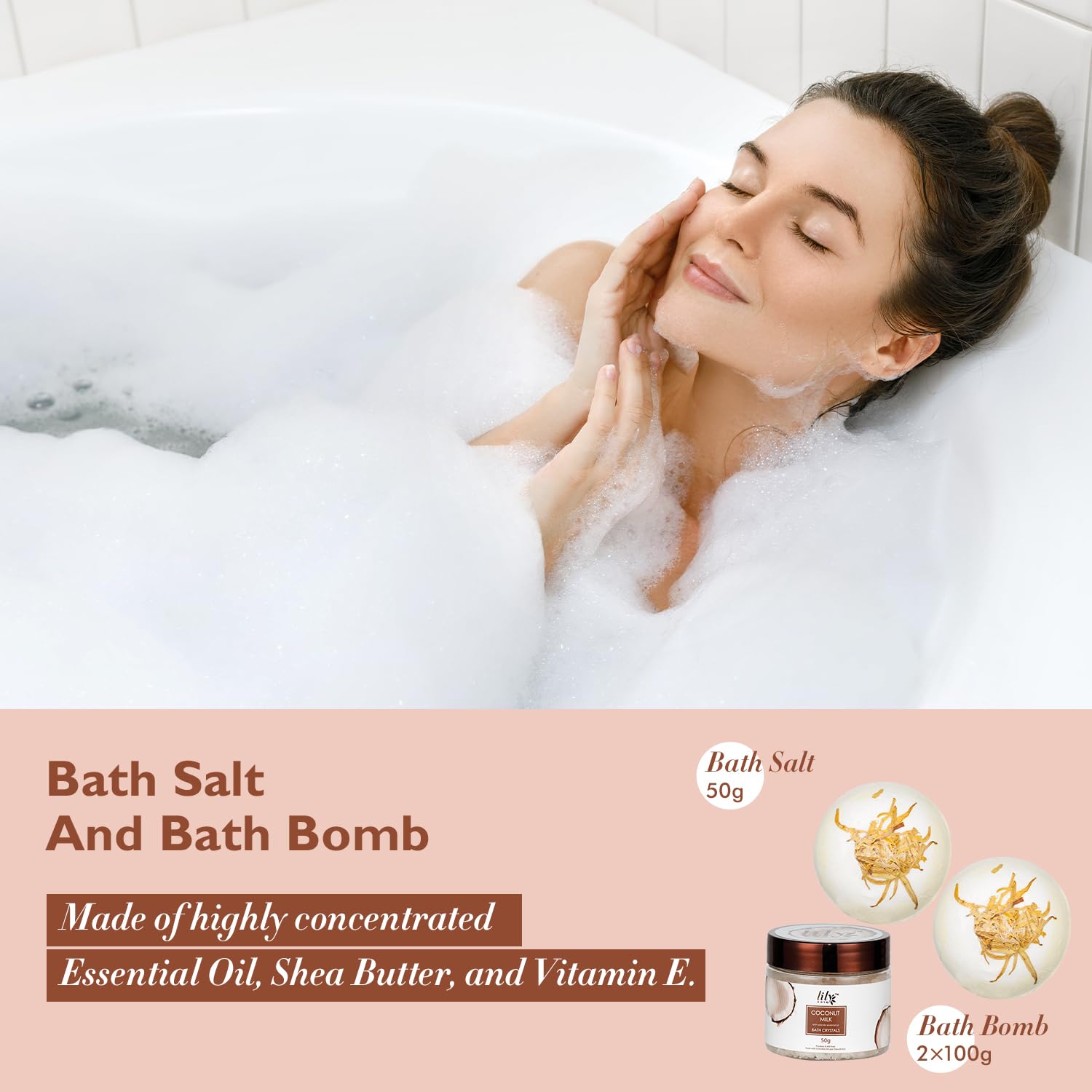 LILY ROY Valentines Day Gifts: 18-Piece Bath & Body Gift Basket for Women