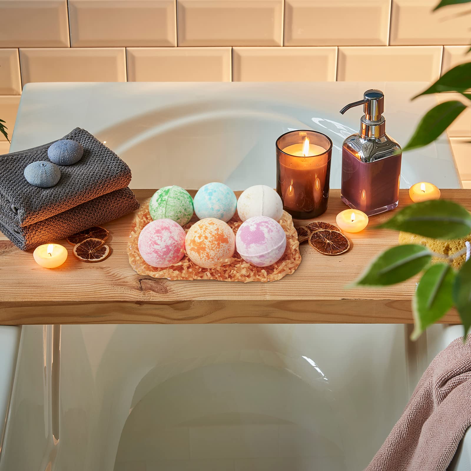 LILY ROY Luxury 15-Piece Bath Gift Set | 6 Bath Salts & 6 Bath Bombs in Elegant Gift Box