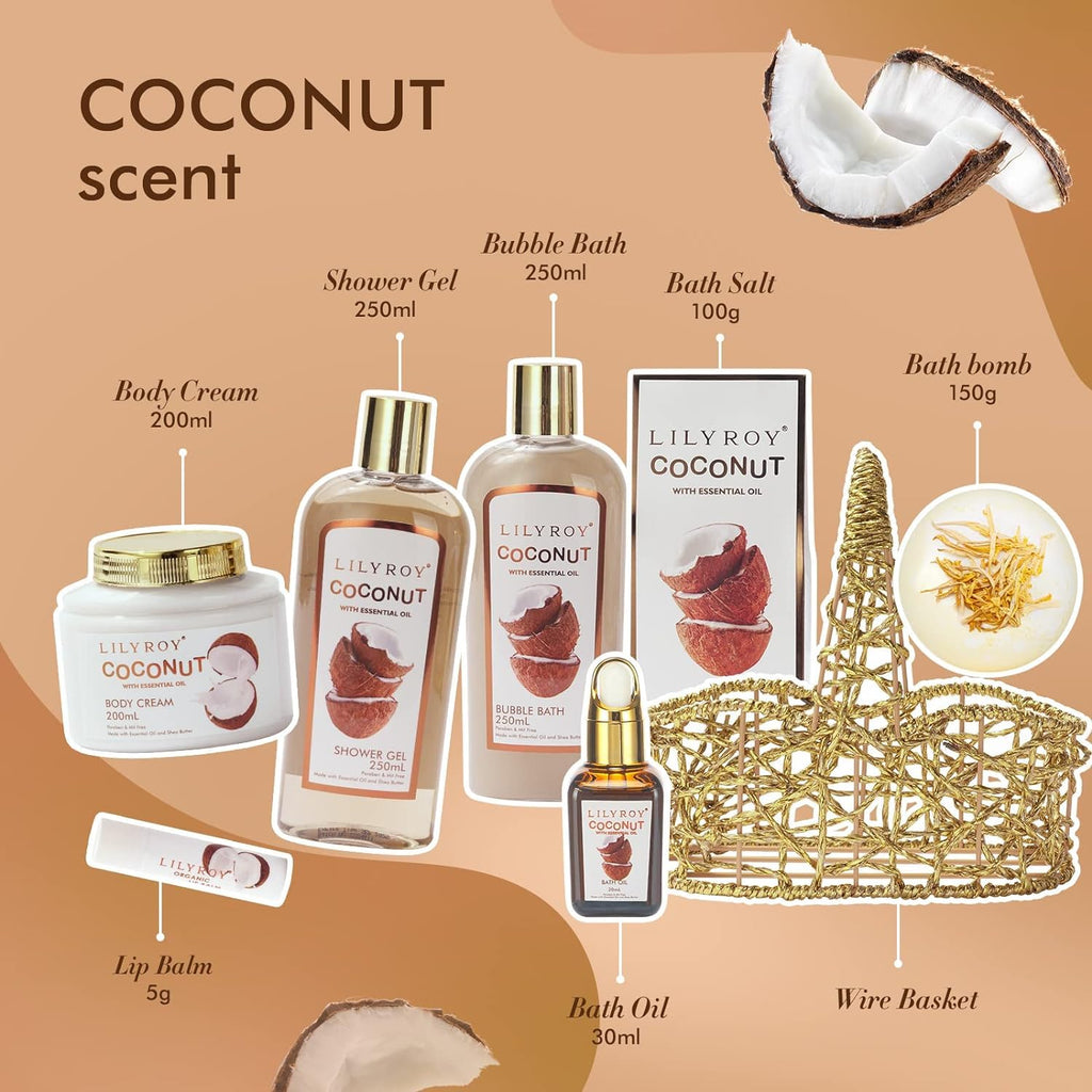 Valentine's Day Gifts for Him & Her - 8-Piece Luxury Bath & Body Gift Set by LILY ROY