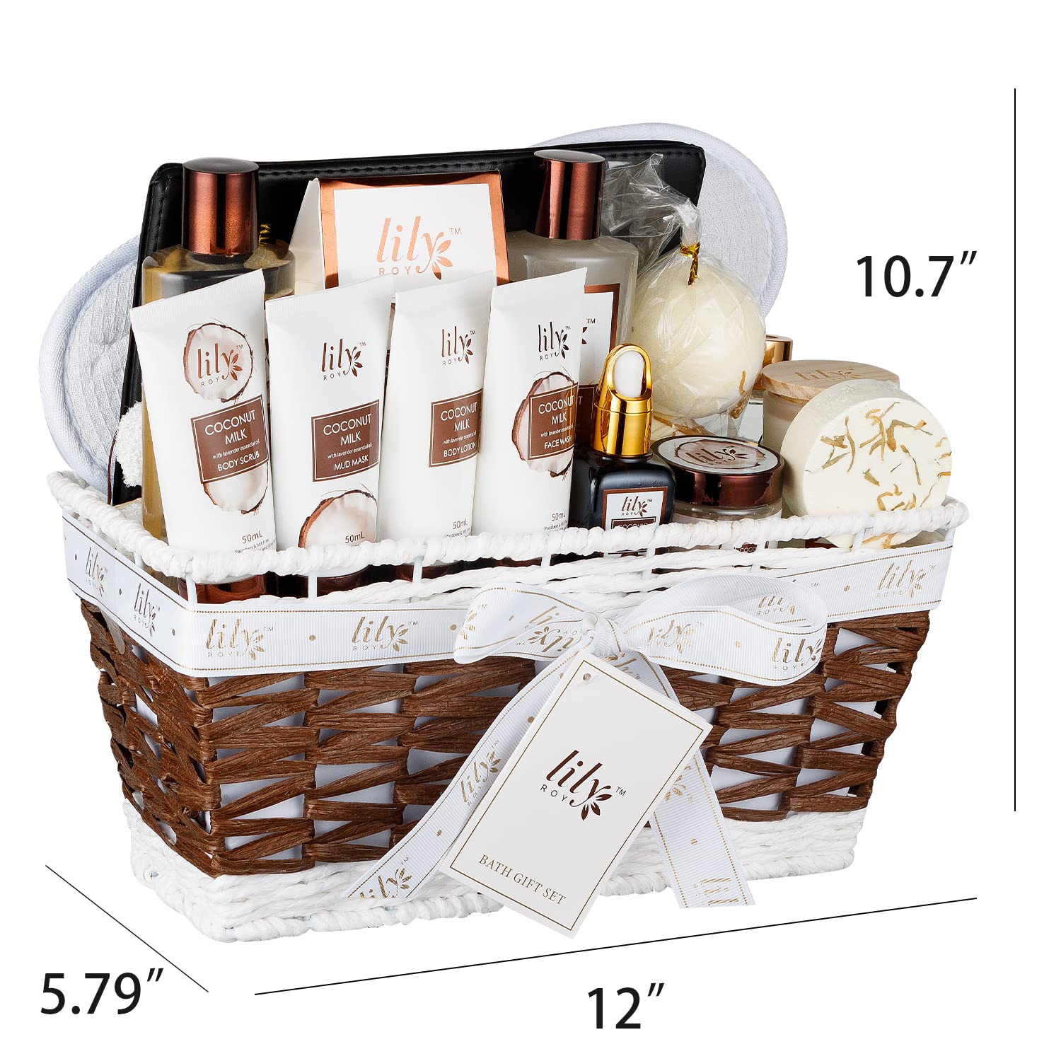 LILY ROY Valentines Day Gifts: 18-Piece Bath & Body Gift Basket for Women