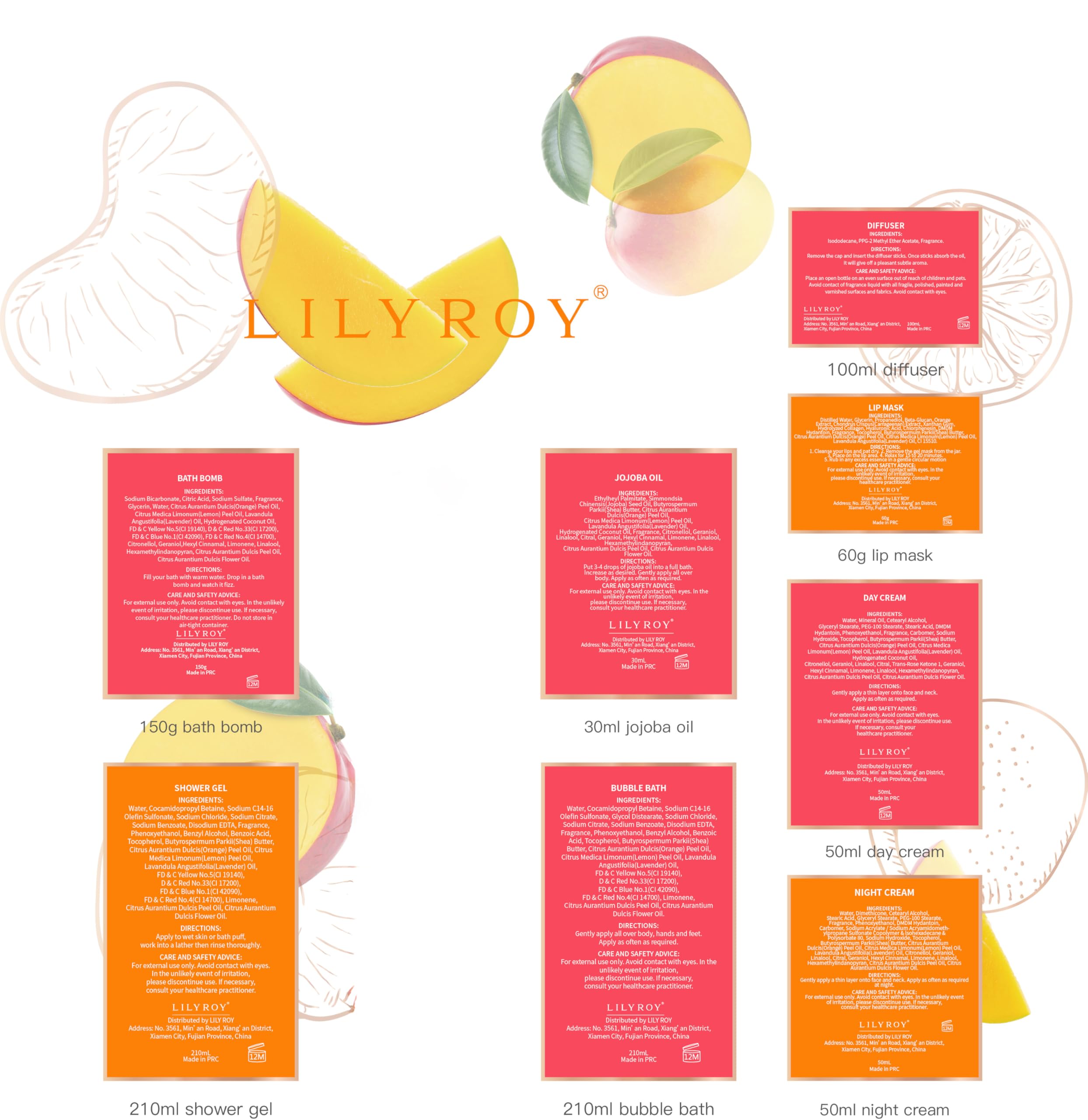 LILY ROY Valentine’s Day Gift Set for Women – 23-Piece Bath & Body Spa Basket