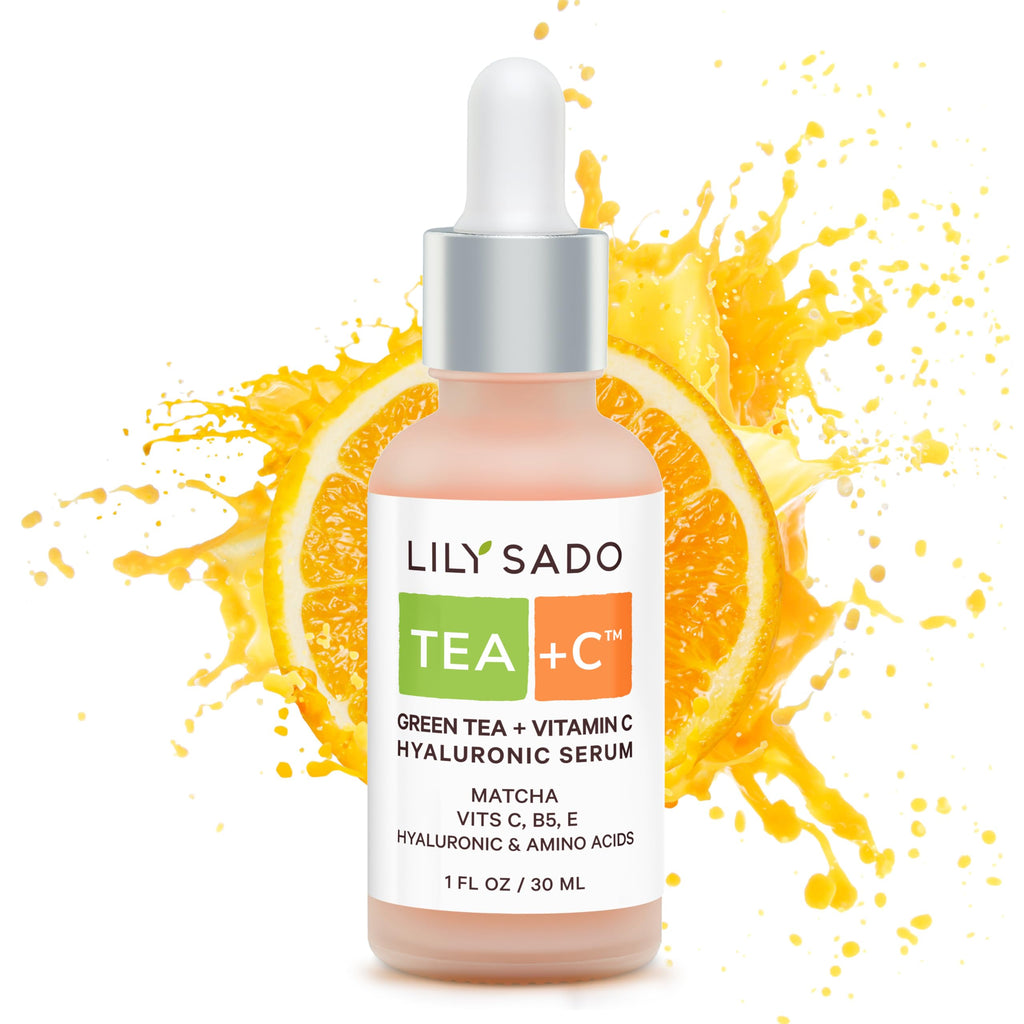 LILY SADO Tea+C Green Tea + Vitamin C Serum – Natural Vegan Antioxidant Facial Serum