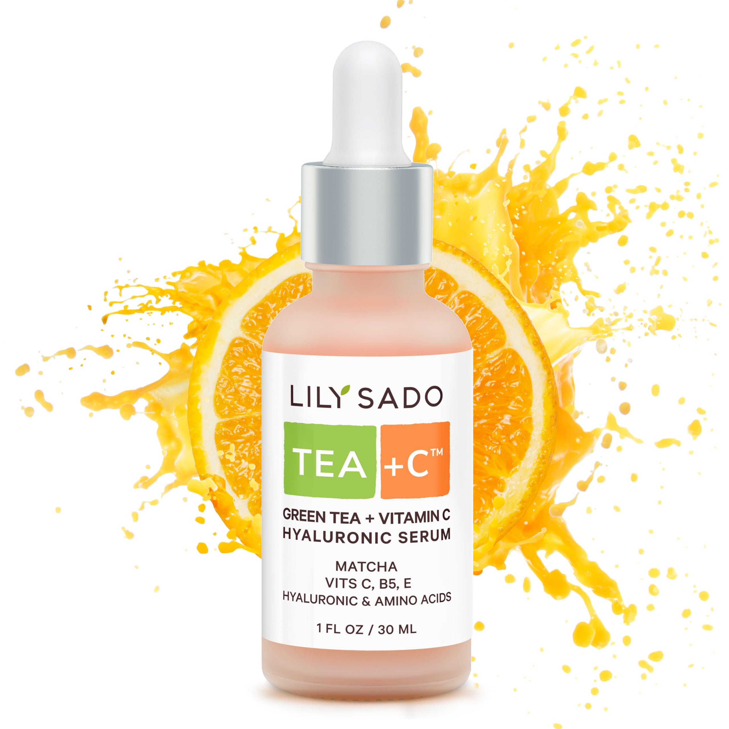 LILY SADO Tea+C Green Tea + Vitamin C Serum – Natural Vegan Antioxidant Facial Serum