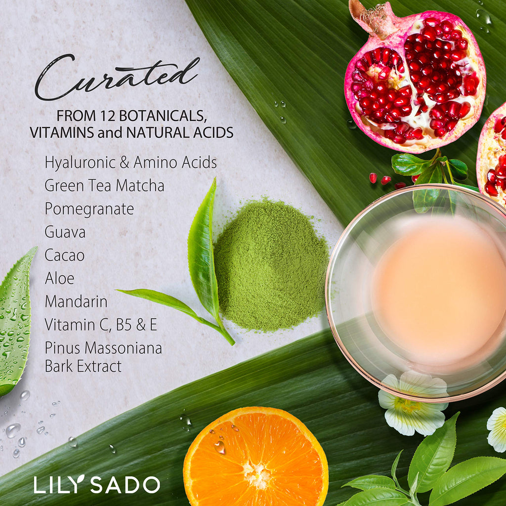 LILY SADO Tea+C Green Tea + Vitamin C Serum – Natural Vegan Antioxidant Facial Serum