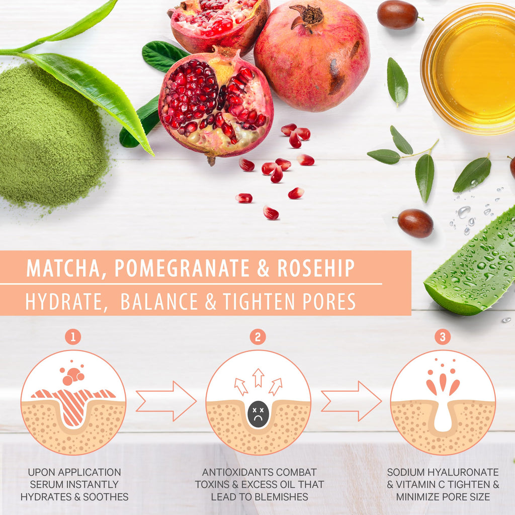 LILY SADO Tea+C Green Tea + Vitamin C Serum – Natural Vegan Antioxidant Facial Serum