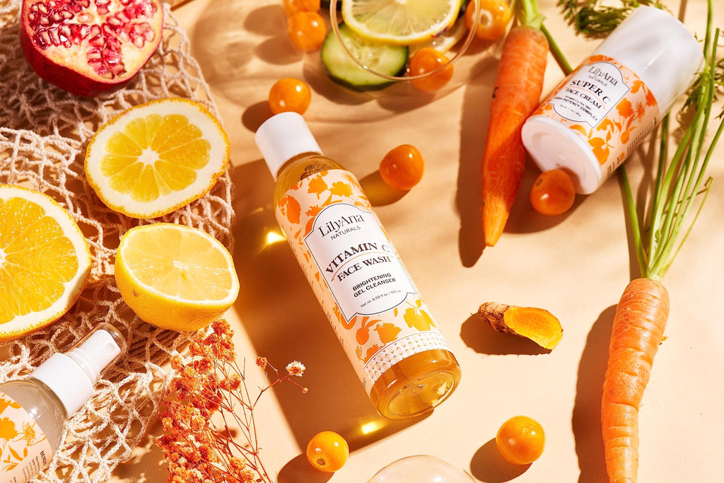 LilyAna Naturals Vitamin C Skincare Gift Set – 4-Piece Brightening & Hydration Kit