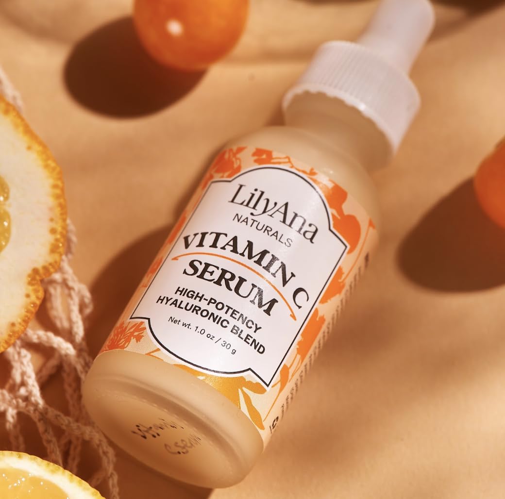 LilyAna Naturals Vitamin C Skincare Gift Set – 4-Piece Brightening & Hydration Kit