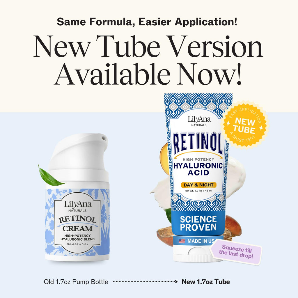 LilyAna Naturals Retinol Cream – Anti-Aging Moisturizer for Face & Neck, USA Made, 1.7oz 2 Pack