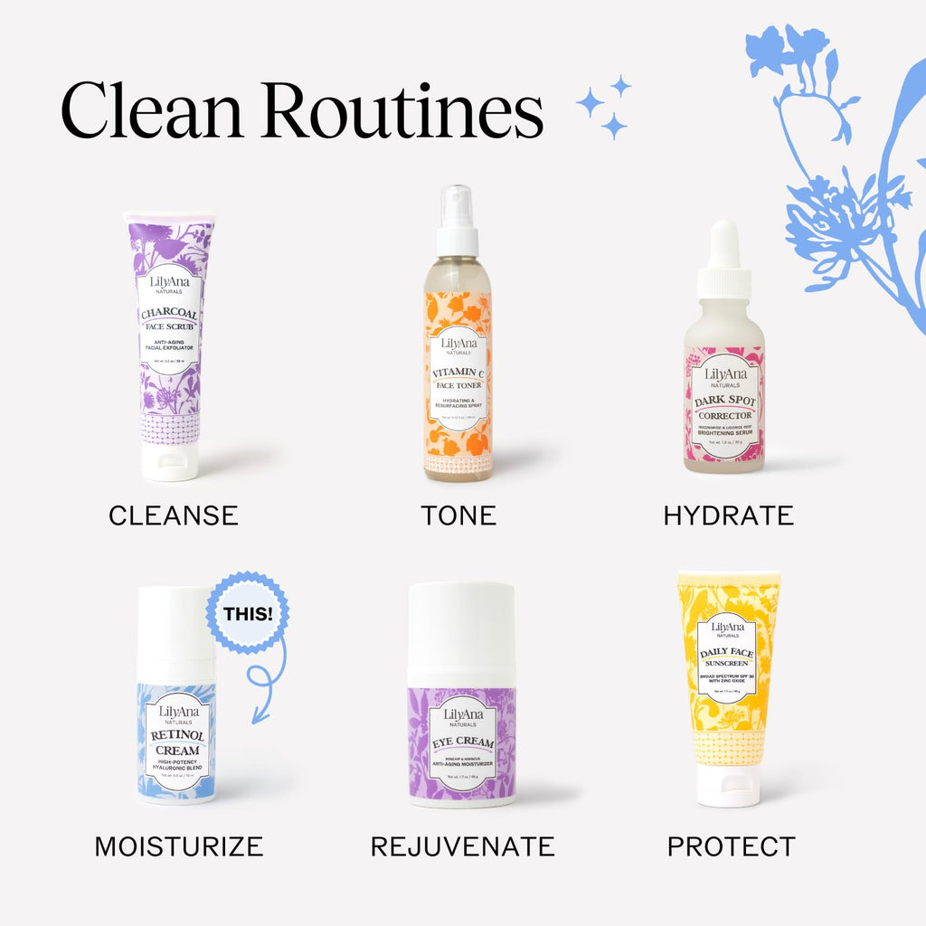 LilyAna Naturals Retinol Face Cream with Hyaluronic Acid – Anti Aging Night Moisturizer for Face & Neck