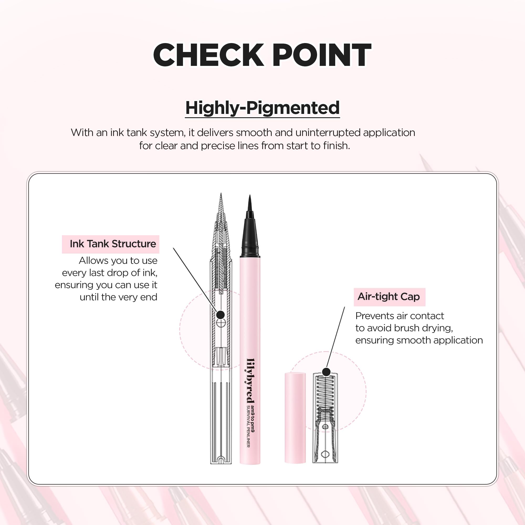 lilybyred AM9 to PM9 Survival Penliner – Korean Waterproof Liquid Eyeliner, 0.1mm Ultra-Fine Brush, Matte Brown 02