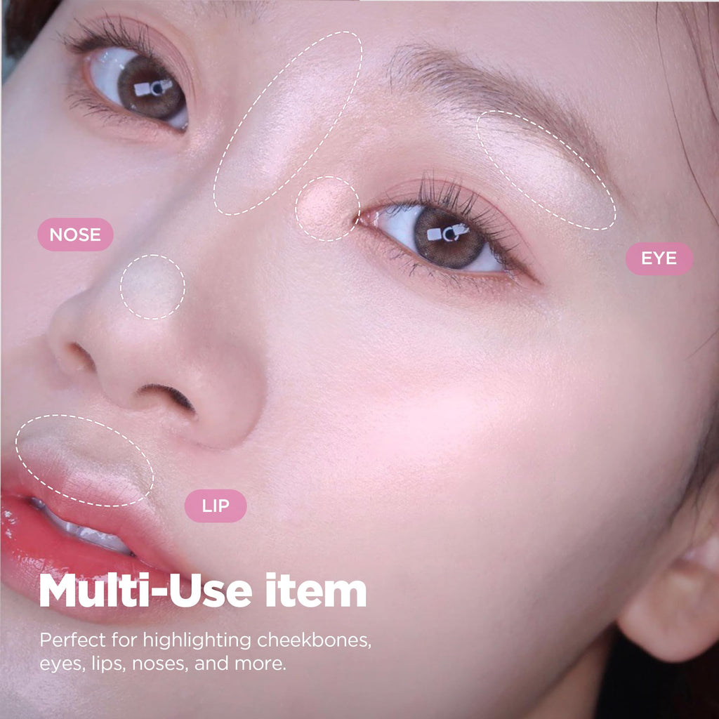 lilybyred Luv Beam Glow Veil — Korean Heart-Shaped Highlighter, Buildable Silky Glow, Long-Lasting Radiance (0.11 oz, 01 Dreamy Beam)