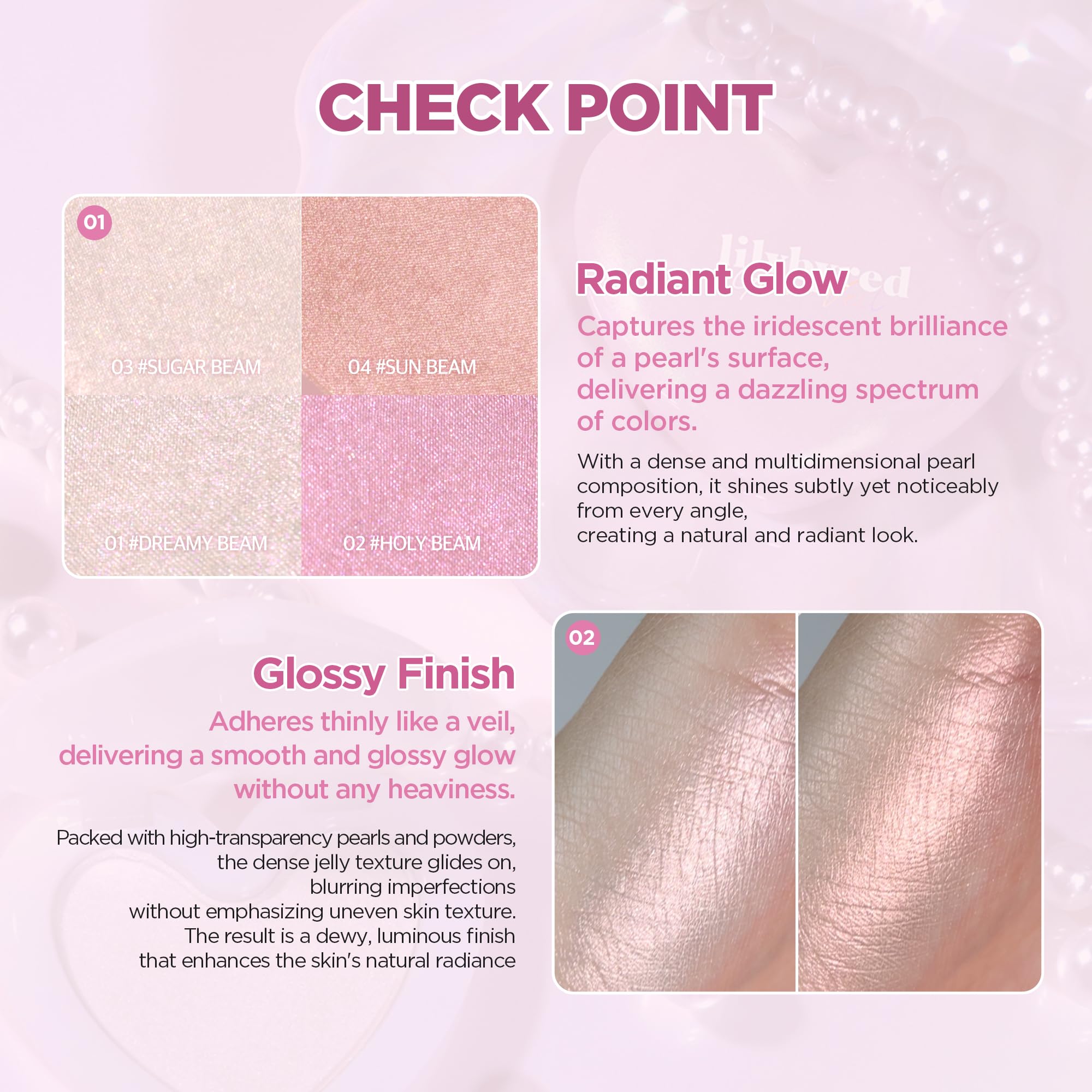 lilybyred Luv Beam Glow Veil — Korean Heart-Shaped Highlighter, Buildable Silky Glow, Long-Lasting Radiance (0.11 oz, 01 Dreamy Beam)