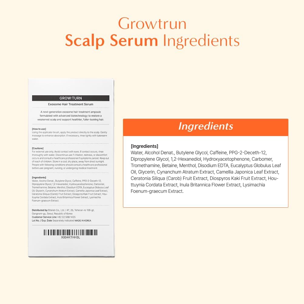 lilyeve GROWTURN Hair Growth Serum with Built-In Brush – Heartleaf Exosomes, Hair Thickening & Growth Support (Korean Hair Care) – 3.38 oz