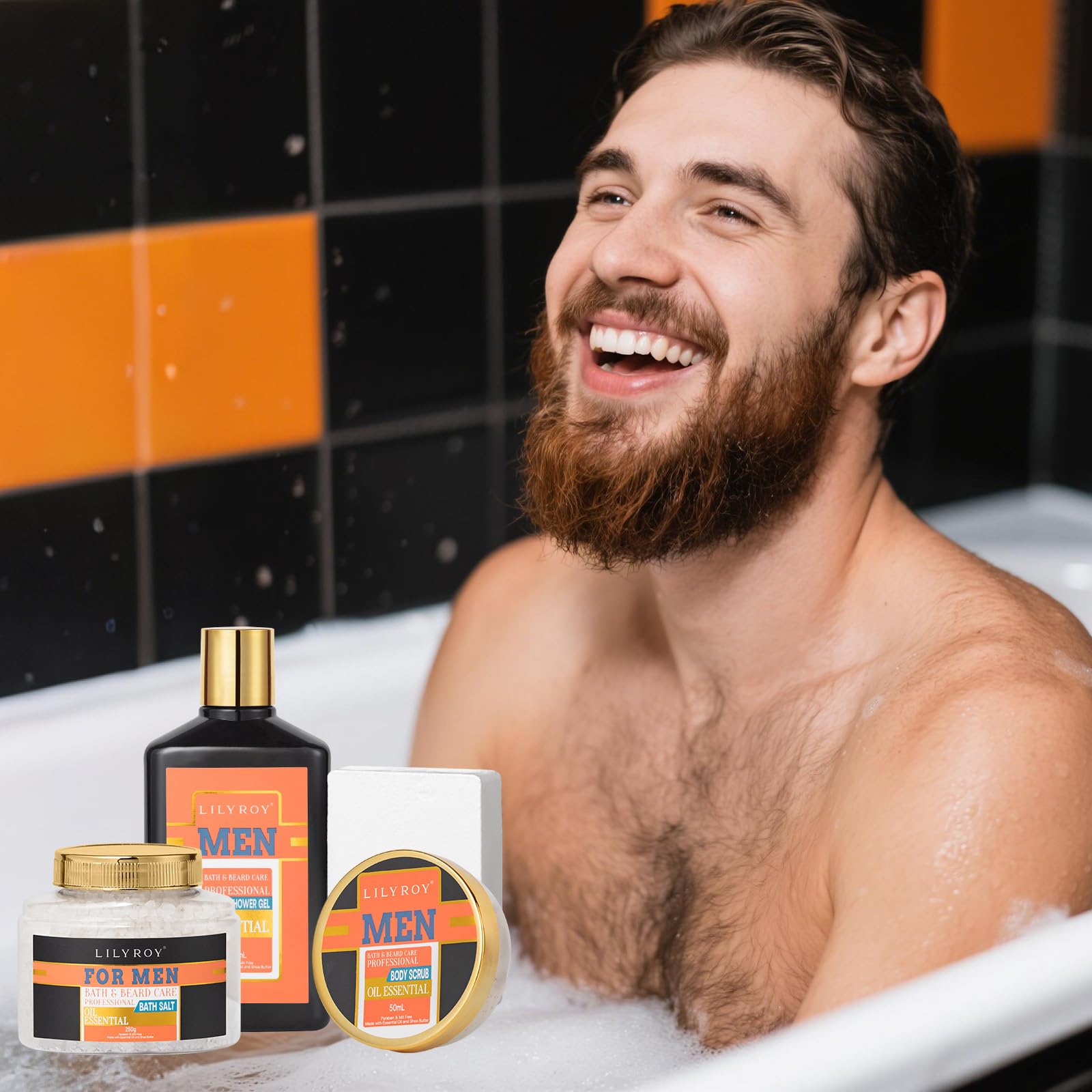 LILY ROY 26-Piece Men’s Spa Gift Basket – Luxury Grooming Set